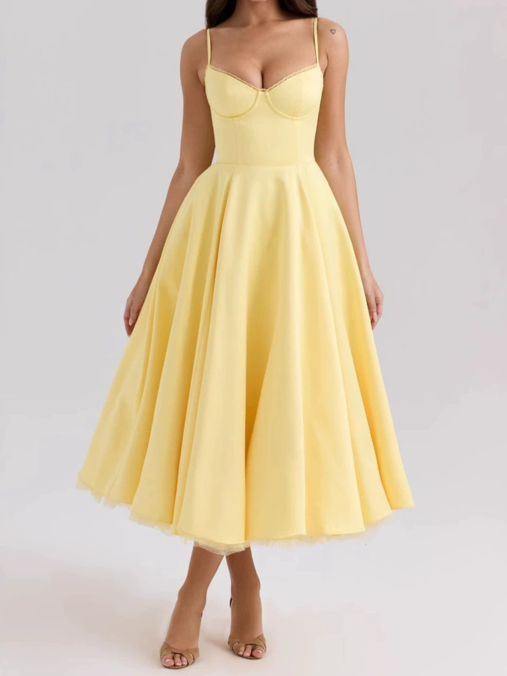 Zara Sheer Spliced Camisole Dress for Summer Autumn